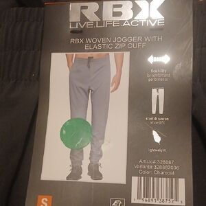 RBX Charcoal Jogger Pants with Elastic Zip Cuff